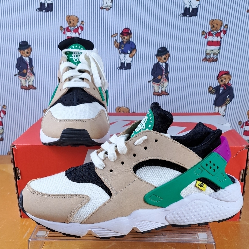 Nike Air Huarache PRM Moving Company sail & hemp black white SZ 8.5 casual shoes